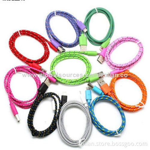 Nylon braided/fabric USB cable for iPhone 5